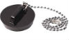 BOUCHON PVC NOIR AVEC CHAINETTE PERLEE DIAM 40 A 45